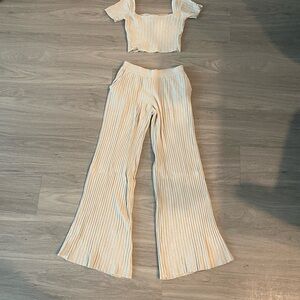 Beige Women's Pants & Jumpsuit Set